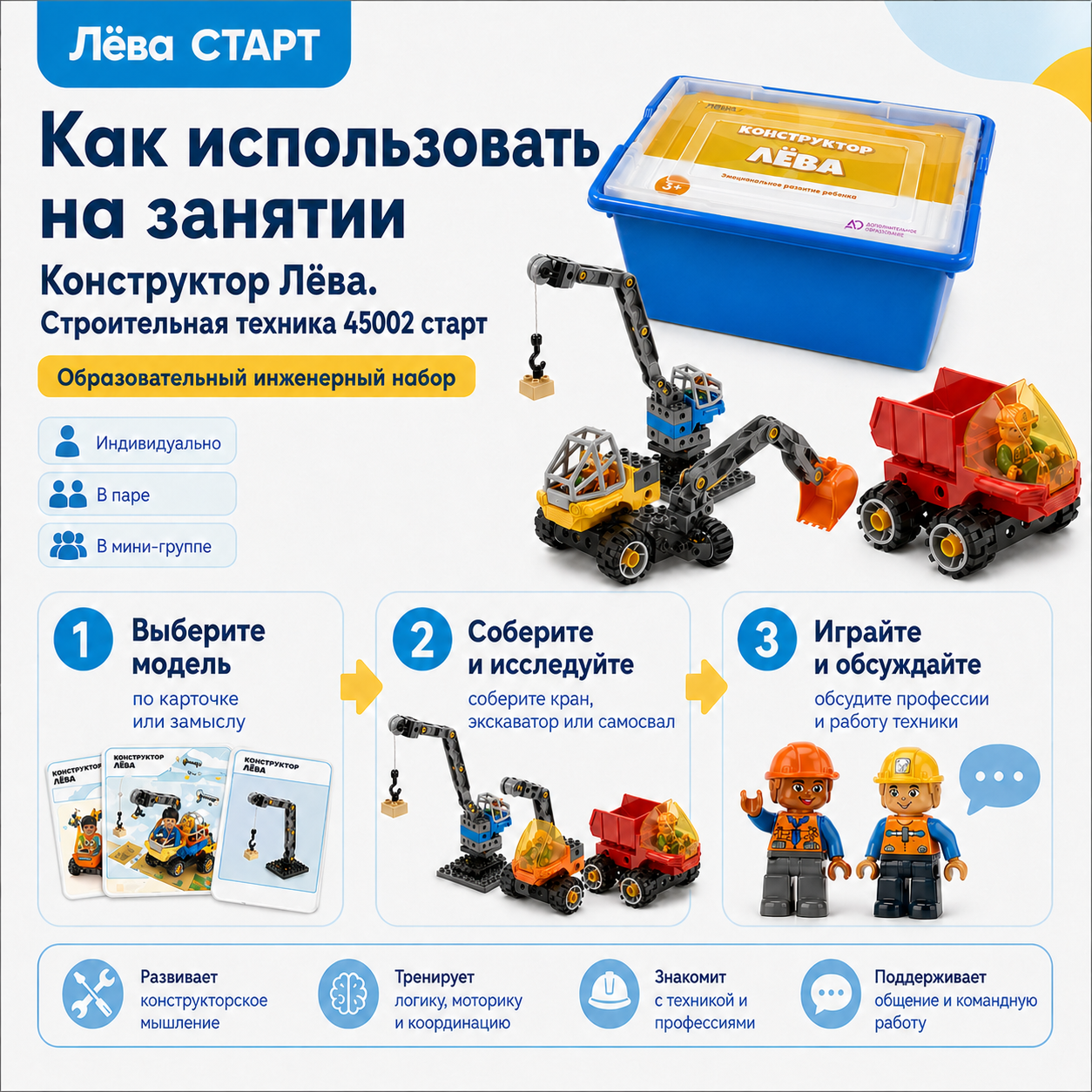 Как использовать набор Лёва Строительная техника на занятии