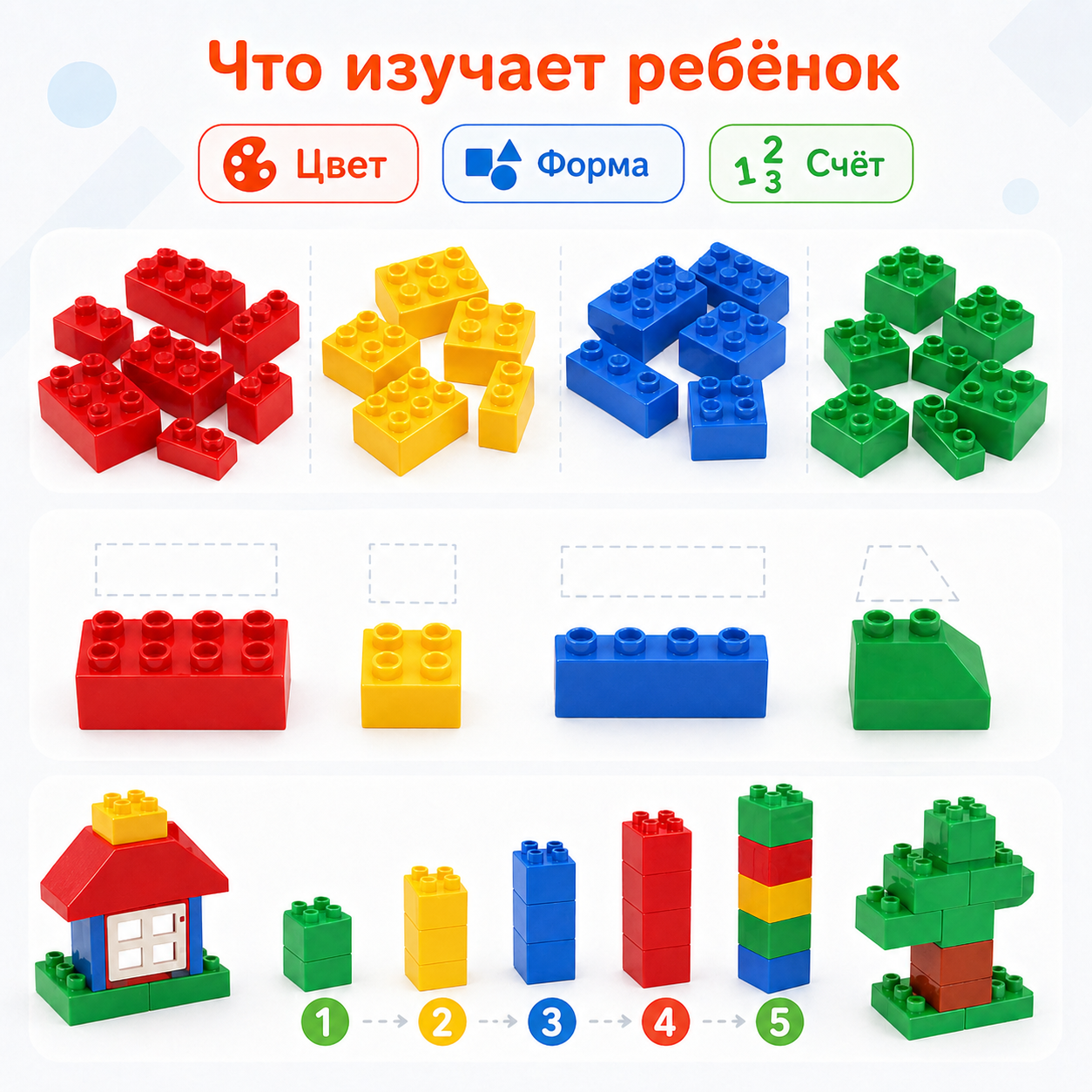Что изучает ребёнок с набором Лёва Гигантский набор 9090
