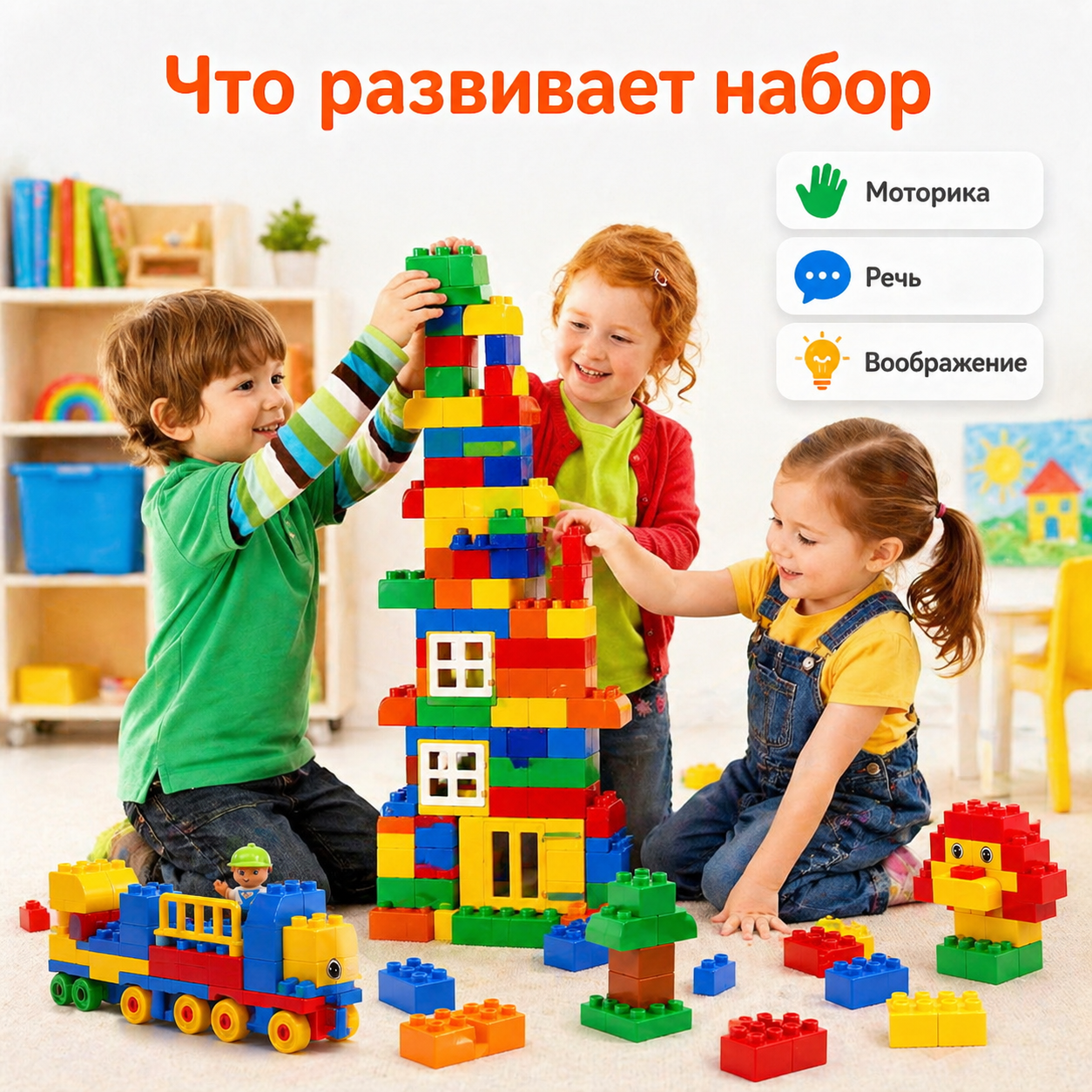 Что развивает Конструктор Лёва Гигантский набор 9090